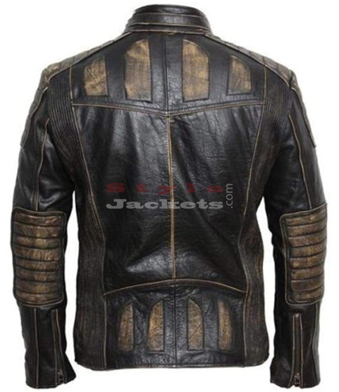 Men's Black Biker Vintage Leather Jacket