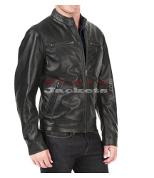 Stefan Slim Fit Moto Leather Jacket