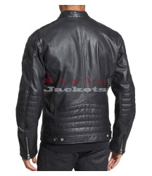 Black Leather Slim Fit Moto Biker's Jacket