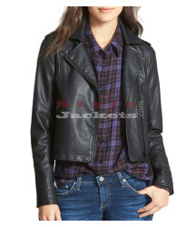 Vegan Ladies Moto Leather Jacket