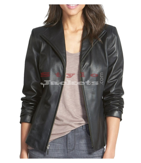 Scuba Women Leather Jacket Coat