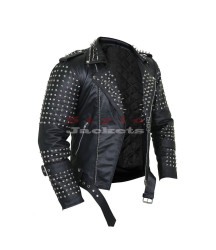 Men Black Steam Punk Leather Jacket