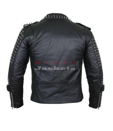 Men Black Steam Punk Leather Jacket