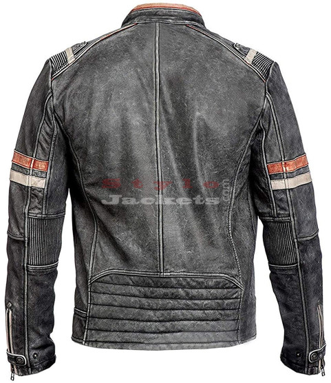 Cafe Racer Retro 2 Biker Style Distressed Leather Jacket