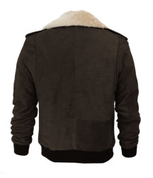 Pierson Men's Dark Brown Shearling Collar G1 Leather Jacket