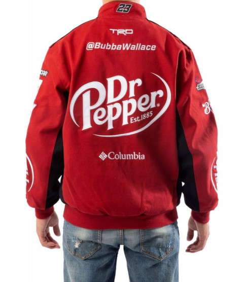 Red Cotton Dr. Pepper Racing Jacket for Mens